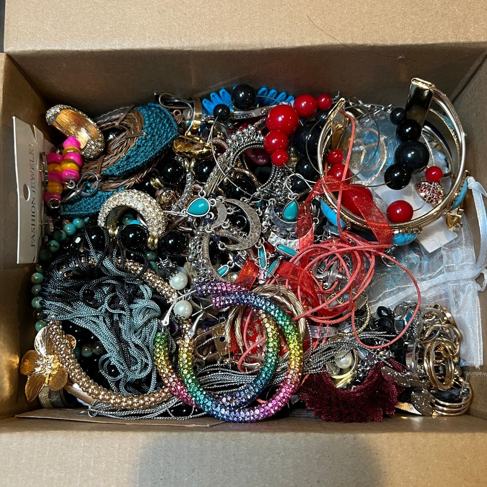 5 Lbs Craft Jewelry Lot Broken Repair Repurpose Wearable Harvest Resell